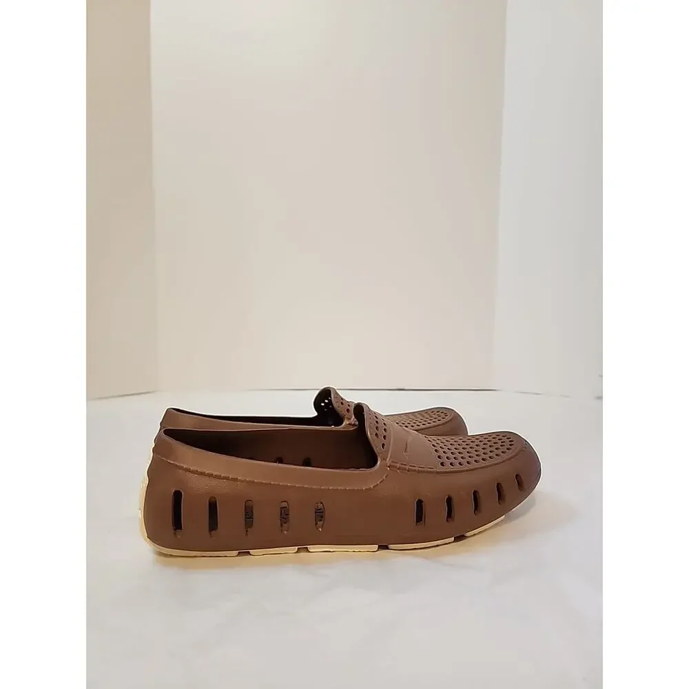 Country Club Driver Mens Brown Floafers 9 Slip-On Rubber Loafers
